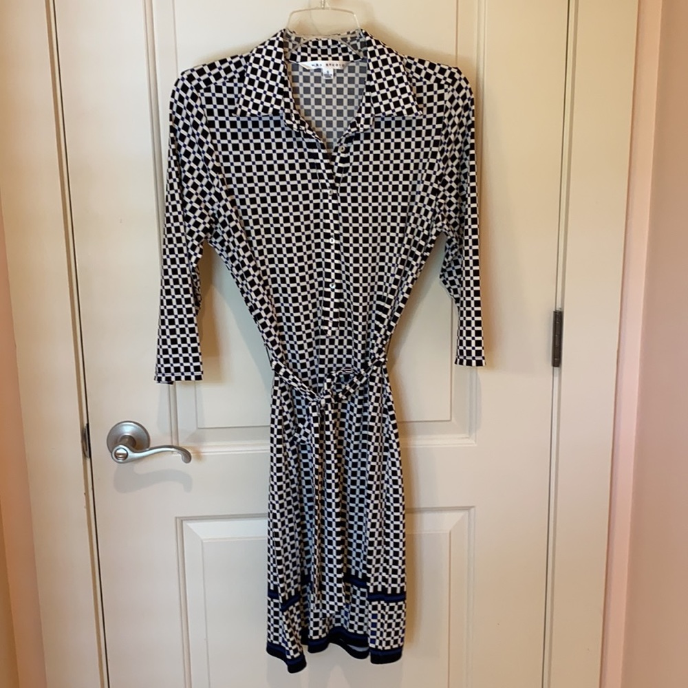 Max Studio black and cream geometric dress